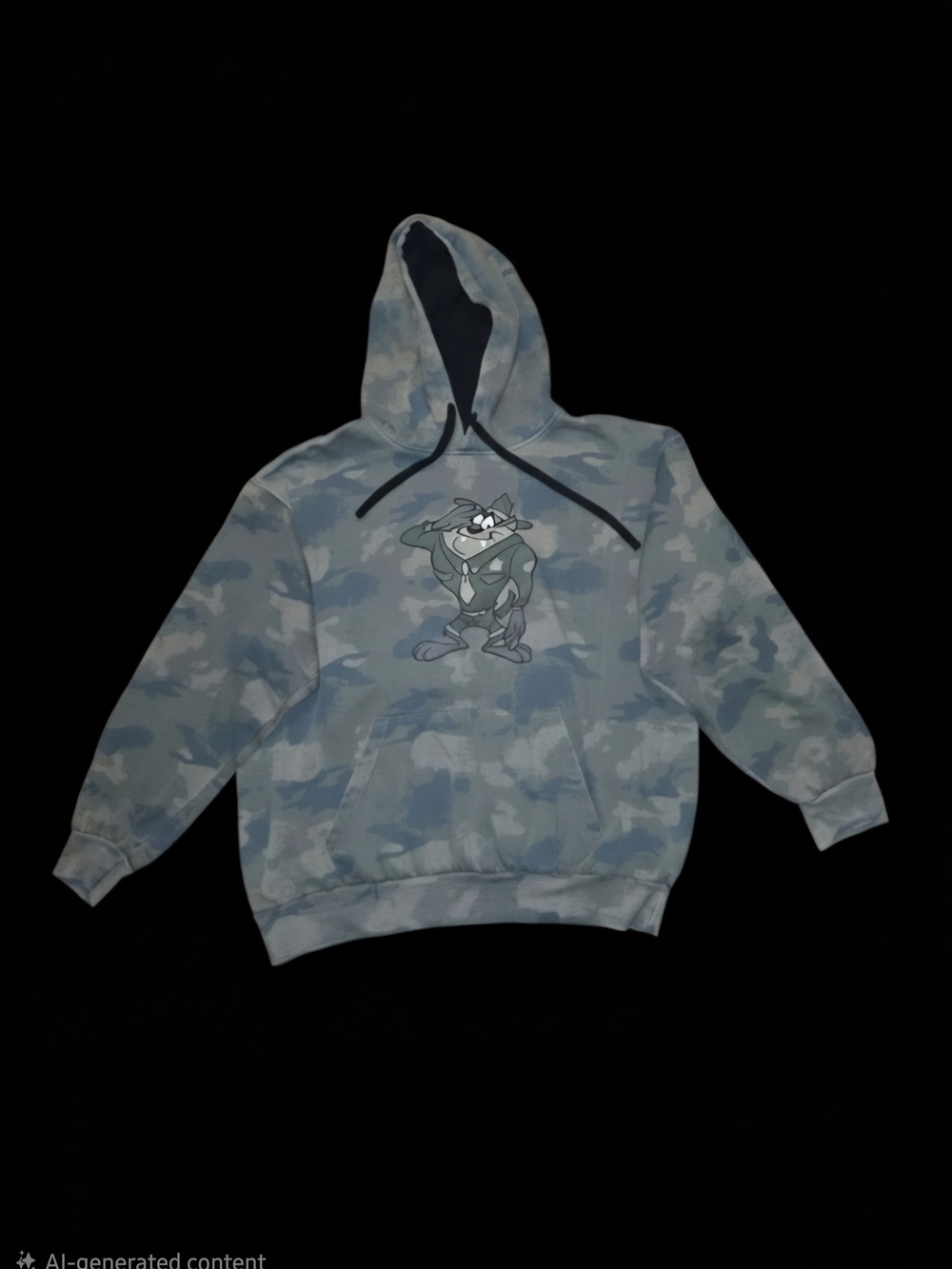 Men's Taz Looney Tunes Camo Hoodie- Brown, Green And Tan Camo Xl